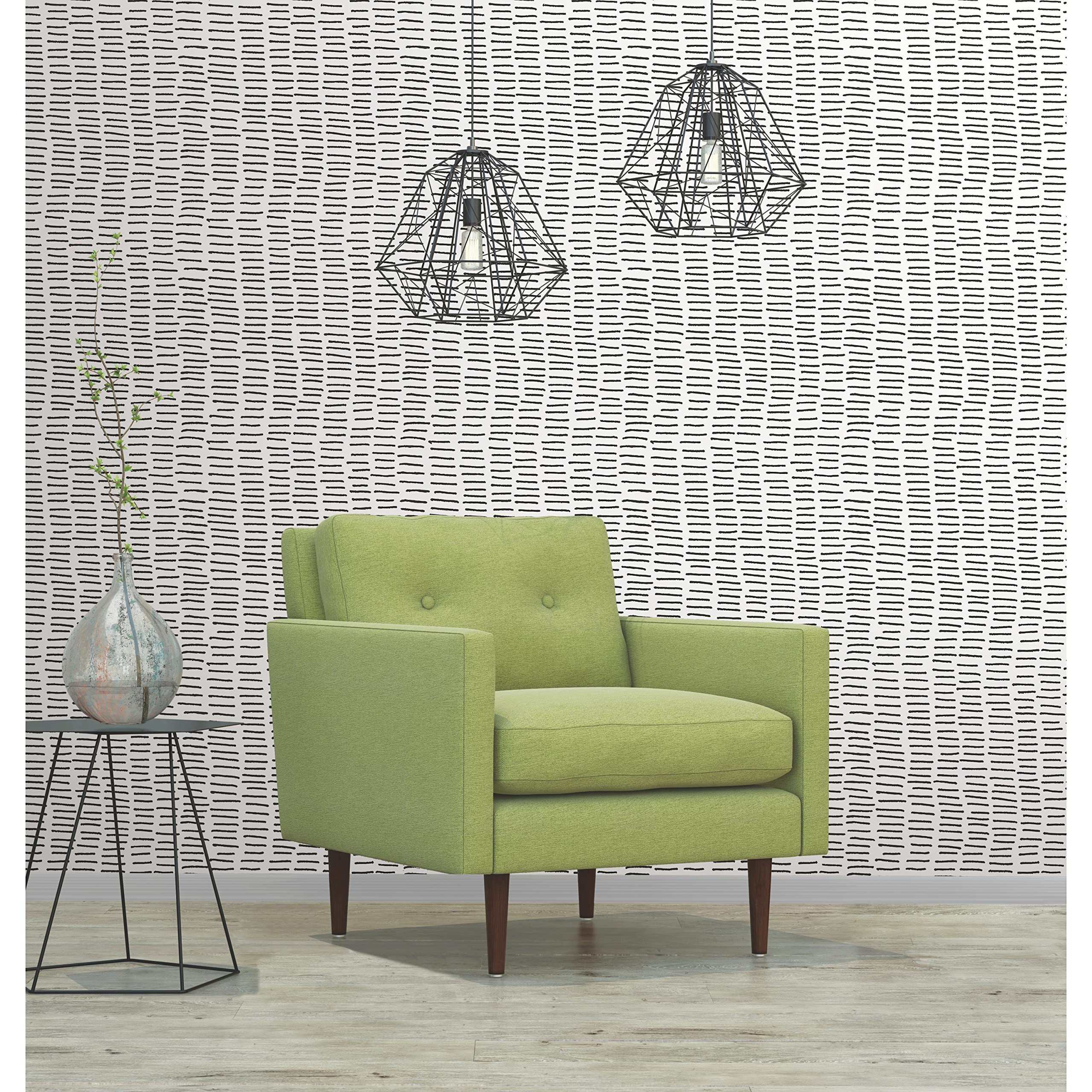 Papier peint autocollant RoomMates RMK12275PL noir et blanc à motif tiques pour mur