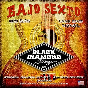 Amazon.com: Black Diamond Strings® N248L Bajo Sexto Brass (Loop) 024 ...