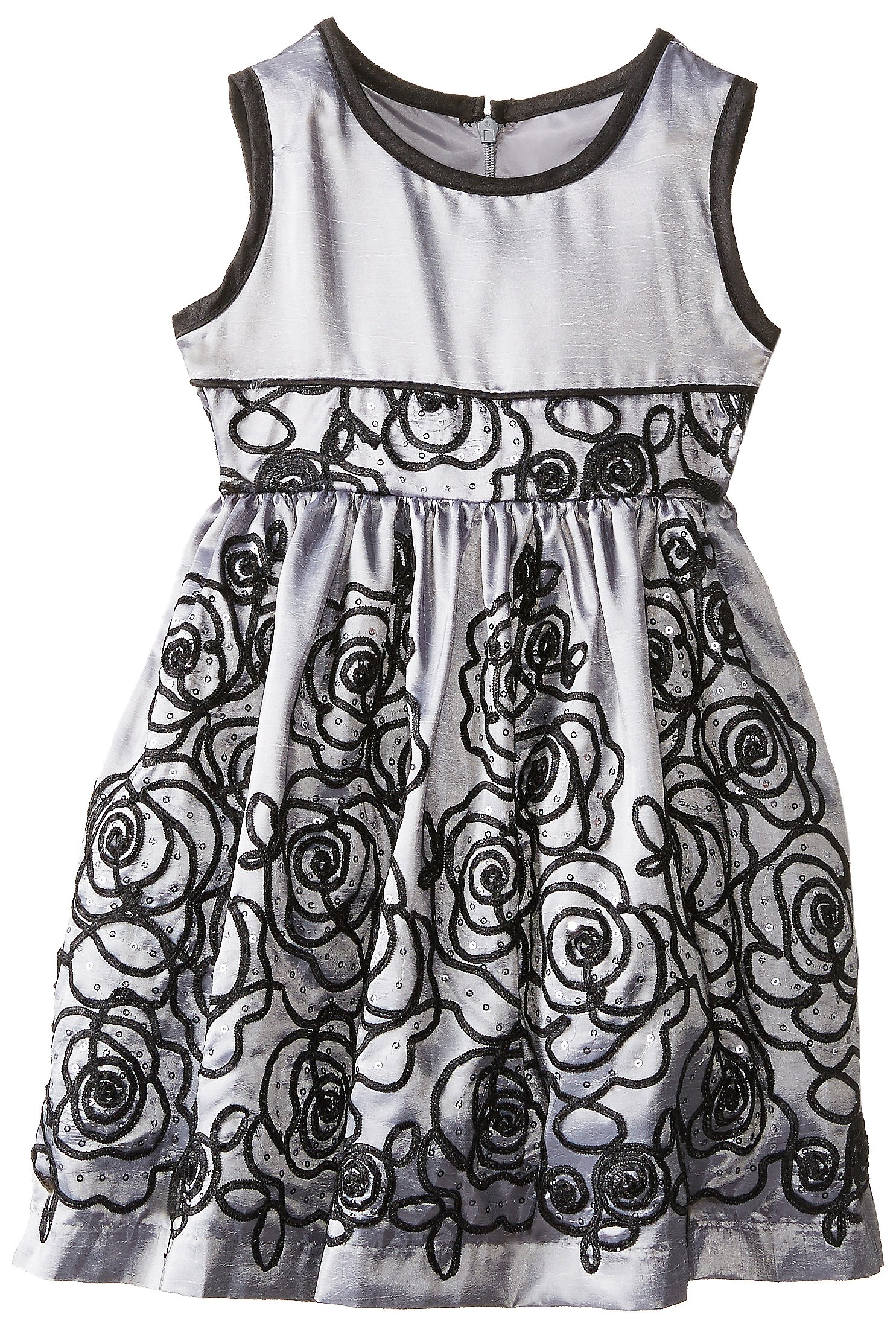 Jayne Copeland Little Girls' Taffeta with Embroidary Border