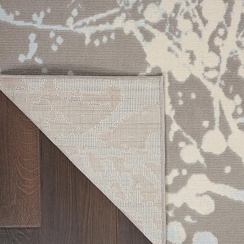 Miniatura 4 de Nourison Jubilant - Alfombra gris abstracta de 4 x 6 pies, fácil de limpiar, no se desprende, dormitorio, sala de estar, comedor y cocina (4 x 6)