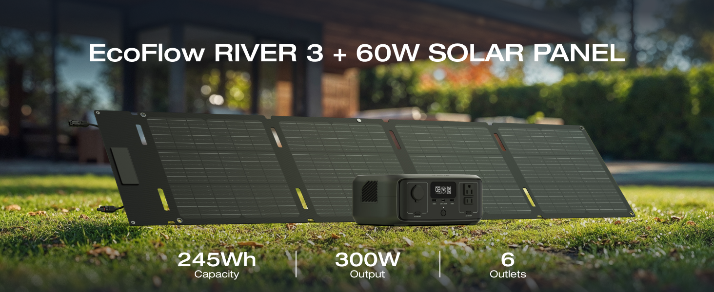Amazon.com : EF ECOFLOW Solar Generator RIVER 3 with 60W Solar