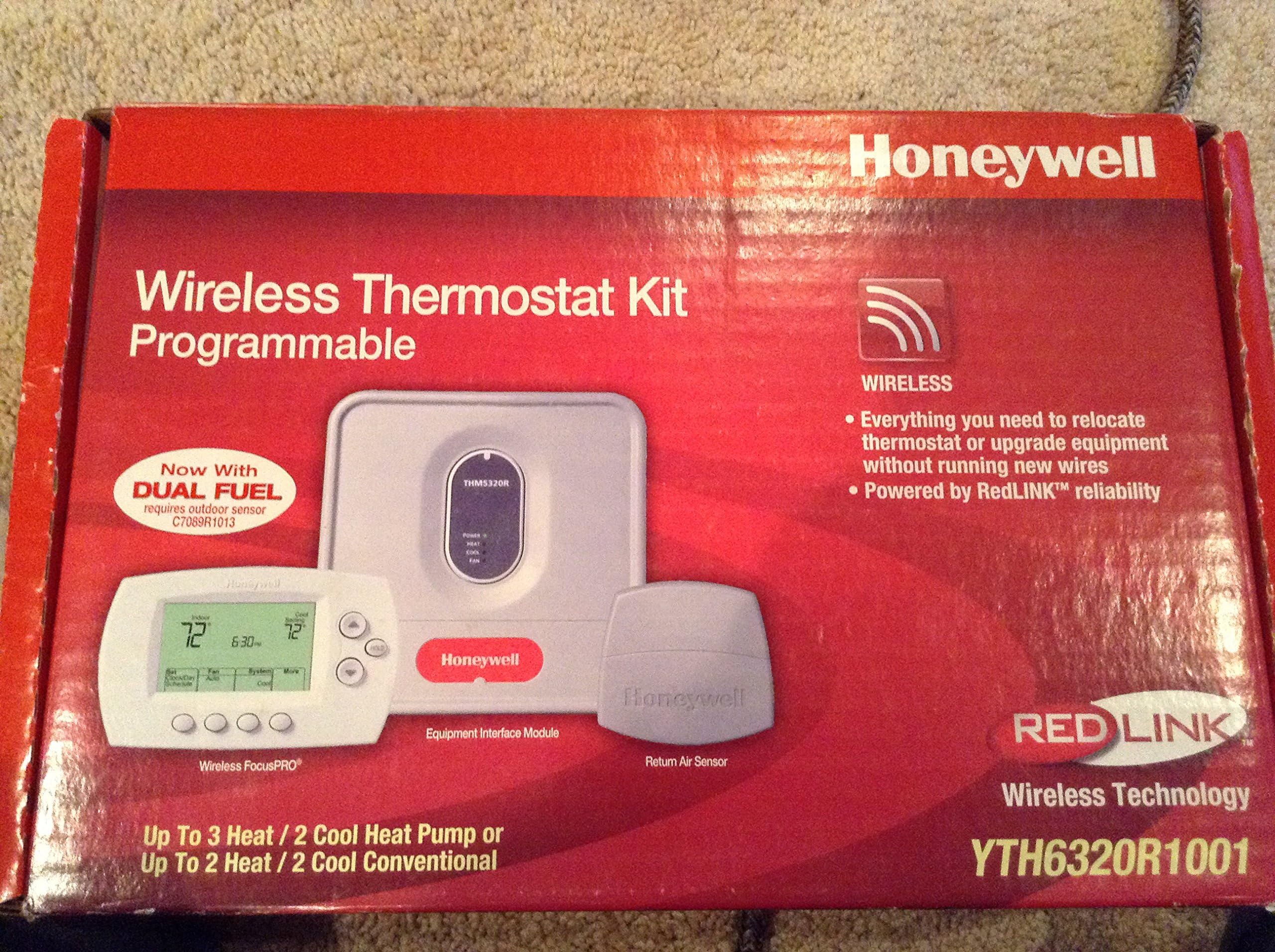 Honeywell YTH6320R1001 Wireless Focuspro Thermostat Kit, Programmable