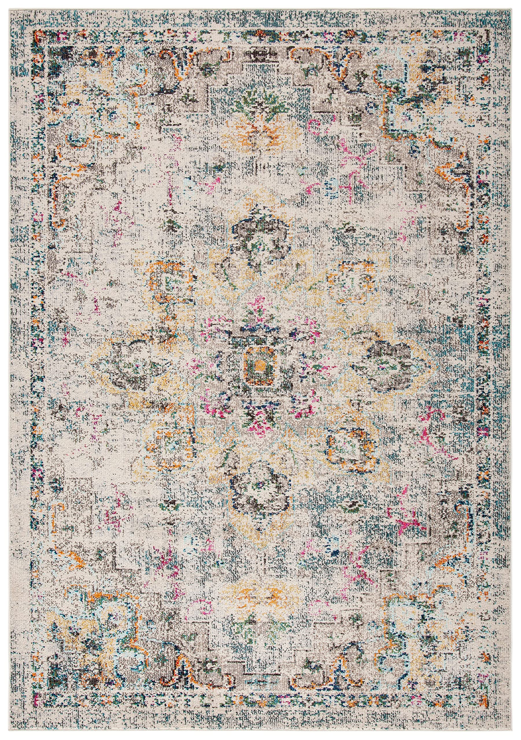 Safavieh Modern Chic Indoor Woven Rectangle Area Rug, Madison Collection, MAD473, in Grey/Gold - Image 2