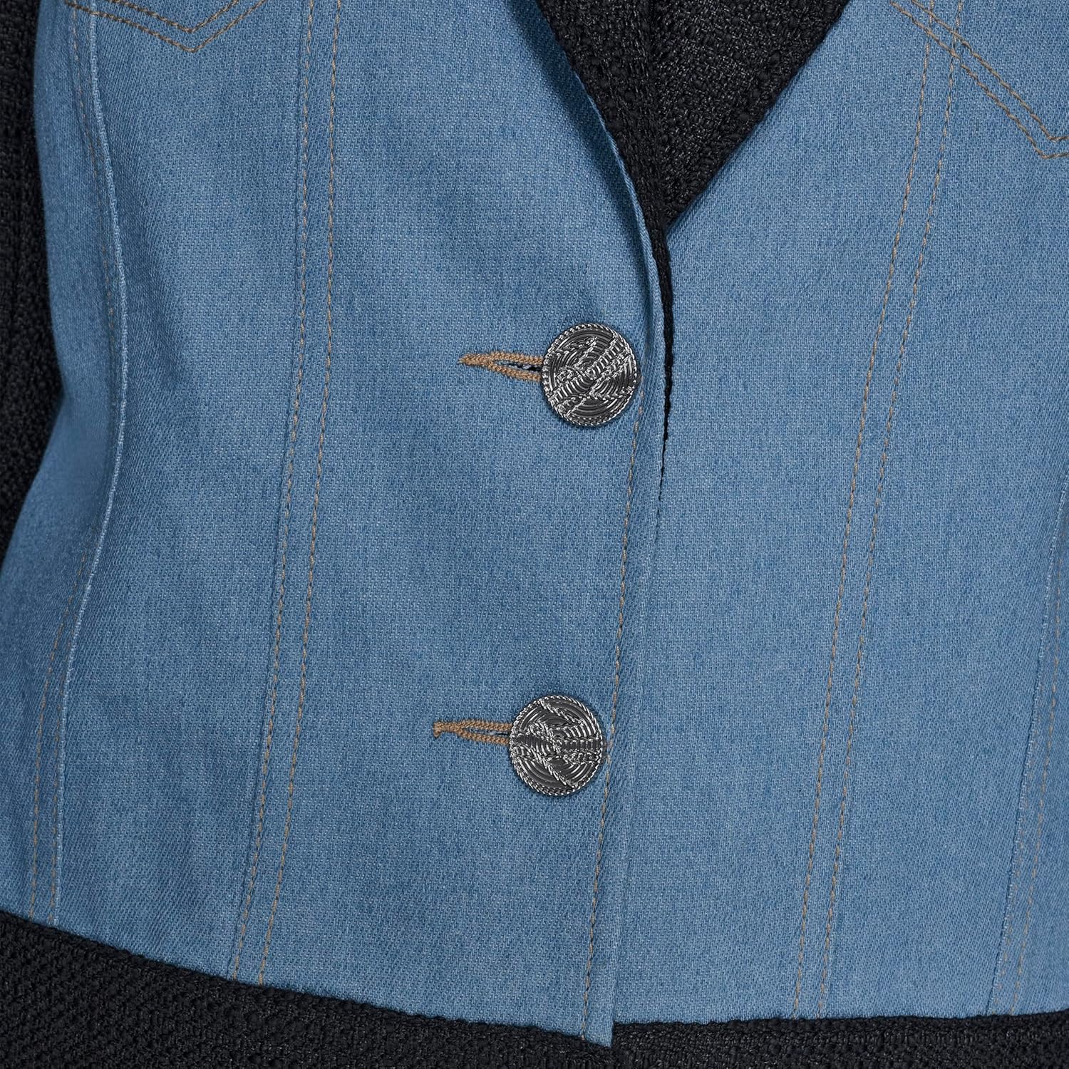 KARL LAGERFELD Women's Denim Tweed Fashion Jacket