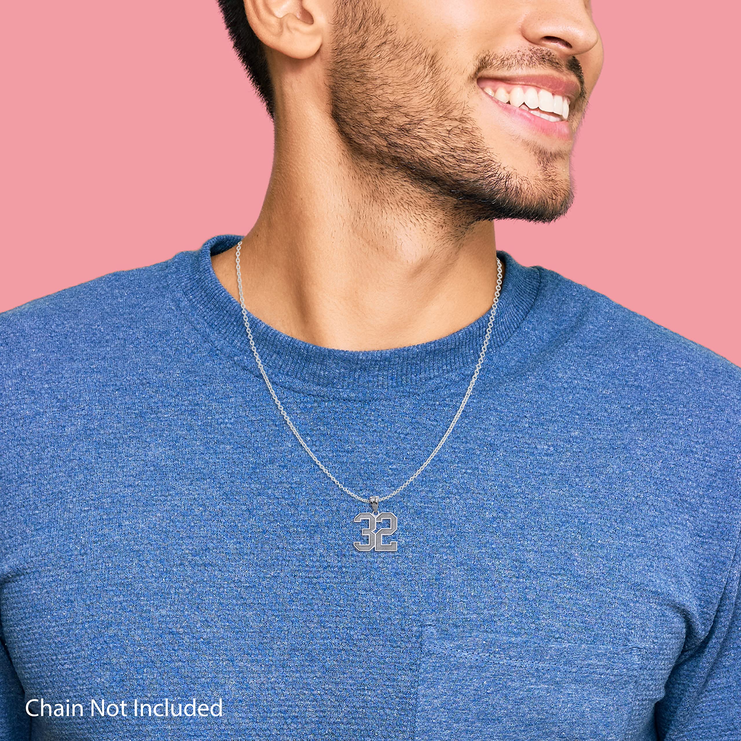 Claddagh Gold .925 Sterling Silver Customizable Sports Jersey Lucky Number and Name Pendant Charm - 93