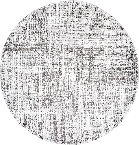 Miniatura 10 de SAFAVIEH Berber Shag Collection - Alfombra de área de 3 x 5 pies, gris y gris oscuro, diseño abstracto moderno, 1.2 pulgadas de grosor, ideal para