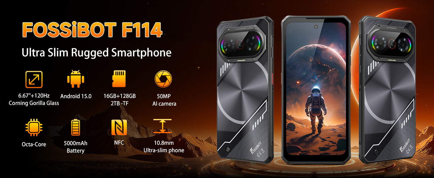 FOSSIBOT F114(動作確認のみほぼ未使用)アマゾンで19800円します Amazon | FOSSiBOT F114 SIMフリー スマホ 本体 Android 15 スマホ