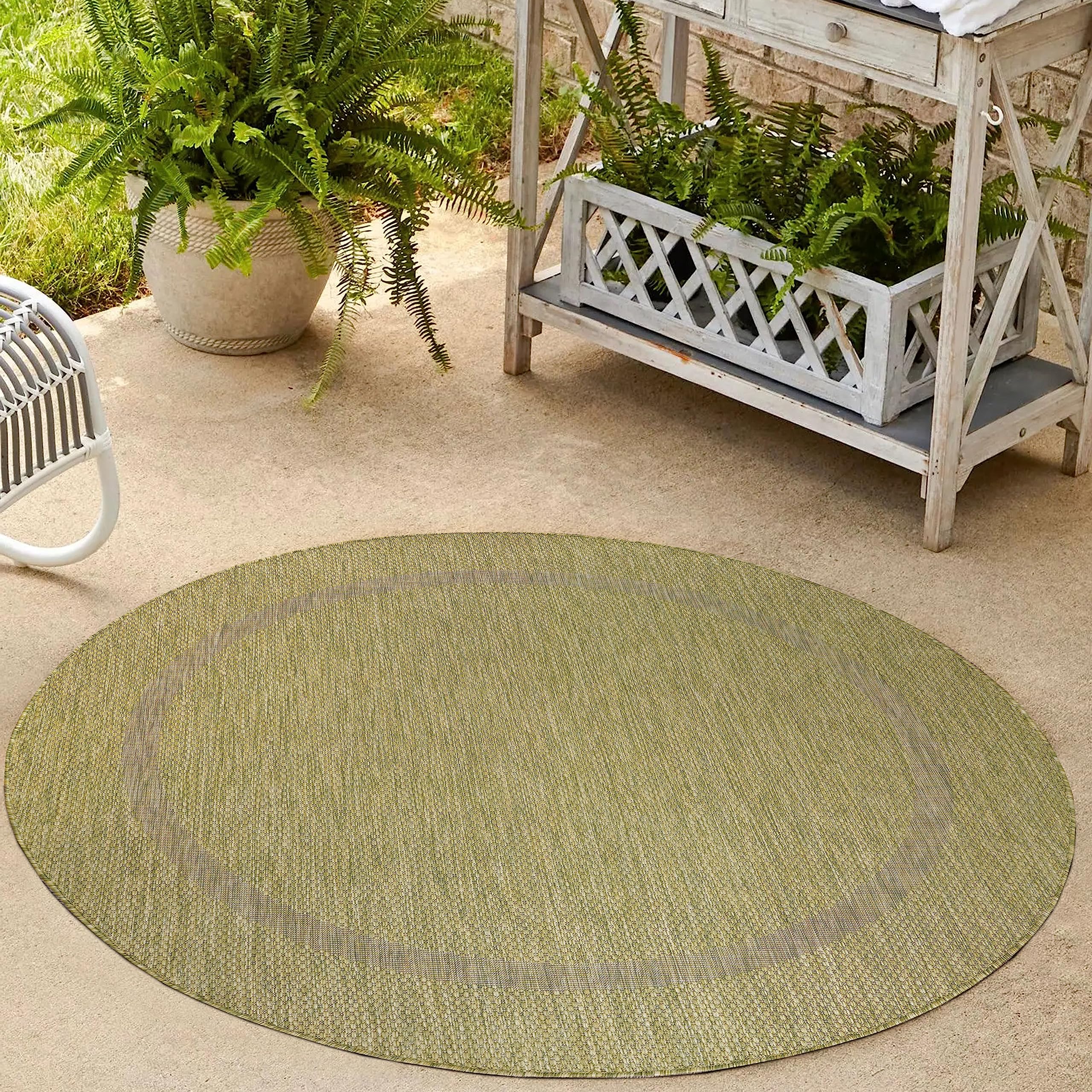 OEKO-TEX Tapijt HomebyHome Binnen- En Buitentapijt Rond 160 Cm - Waterdicht, Weerbestendig Met Sisal Look, Voor Terras, Balkon Of Keuken Balkon Tapijt