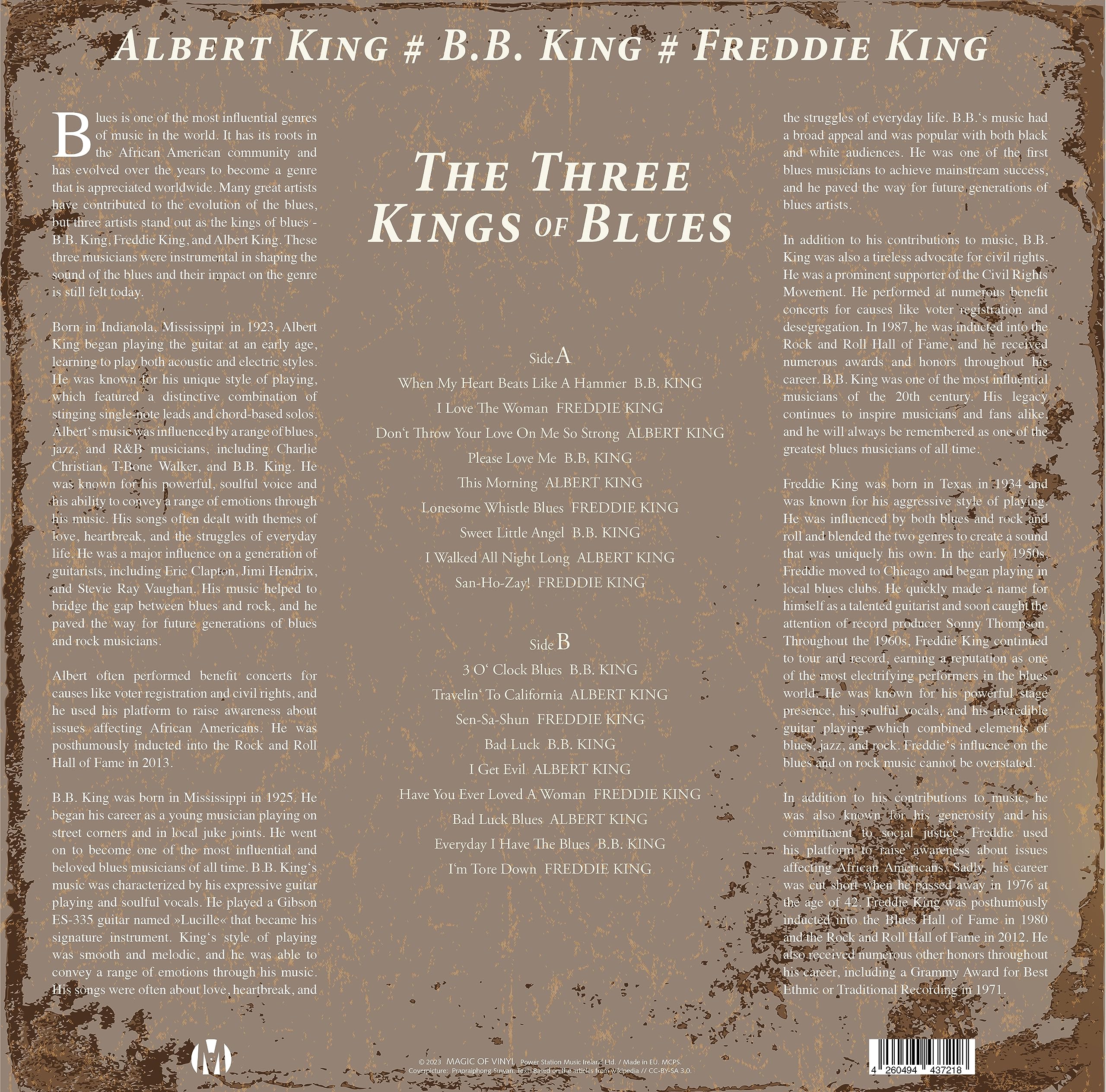 The Three Kings Of Blues - B.B. King / Albert King / Freddie King - Limited Edition Colored
