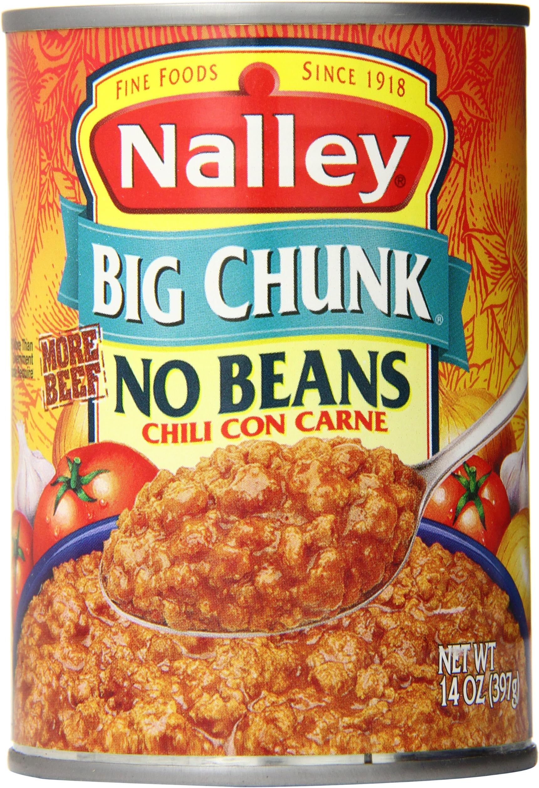 Nalley Chili Con Carne No Beans, 14-Ounce Cans (Pack of 6)