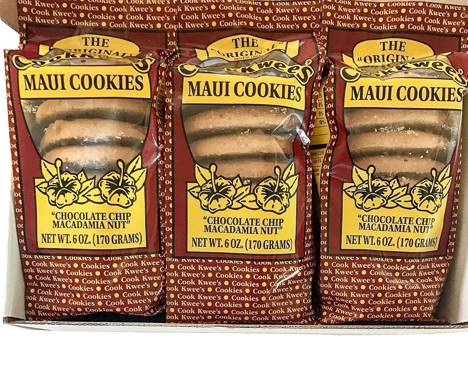 The Original Maui Hawaii CookKwees Cookies (Chocolate Chip Macadamia Nut 3pk.)