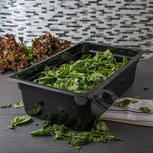 Miniatura 4 de Carlisle FoodService Products 10202B03 StorPlus - Sartén para alimentos de tamaño completo, policarbonato, 6 pulgadas de profundidad, color negro