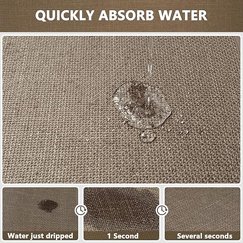 Miniatura 7 de Tapete de baño antideslizante con parte trasera de goma, se adapta debajo de la puerta, lavable a máquina, de secado rápido, alfombra de inodoro