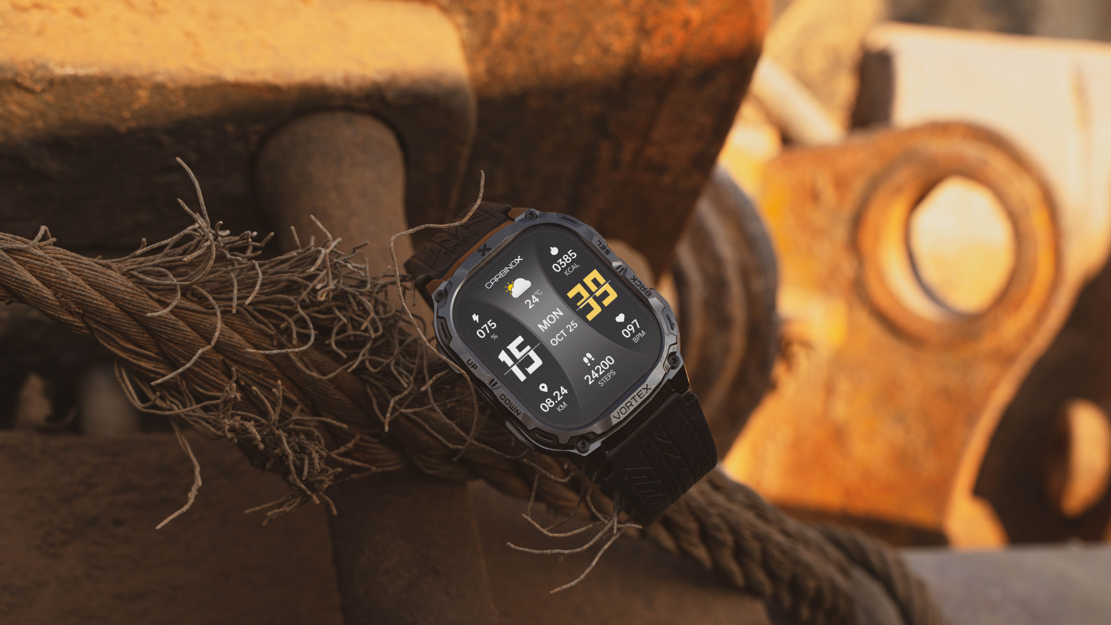 CARBINOX Vortex Rugged Smartwatch - Military-Grade IP69K Waterproof, Make/Receive Calls, 14-Day Battery, 100+ Sport Modes For Active Lifestyles