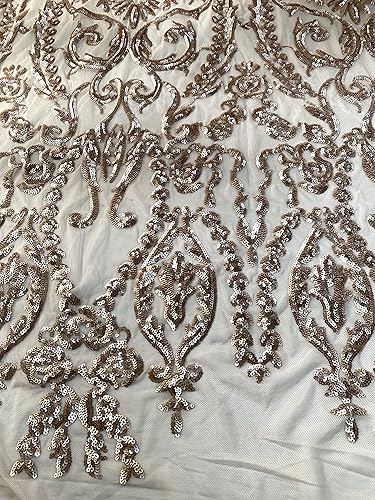 Miniatura 7 de Esmeralda - 10102 - Lentejuelas champán sobre tela de malla de encaje