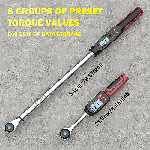 Miniatura 2 de VANPO Llave dinamométrica digital, 2 llaves dinamométricas electrónicas de 14 pulgadas (1.1-22.1 pies1.5-30 Nm) y 12 pulgadas (7.38-147.5 pies10-200