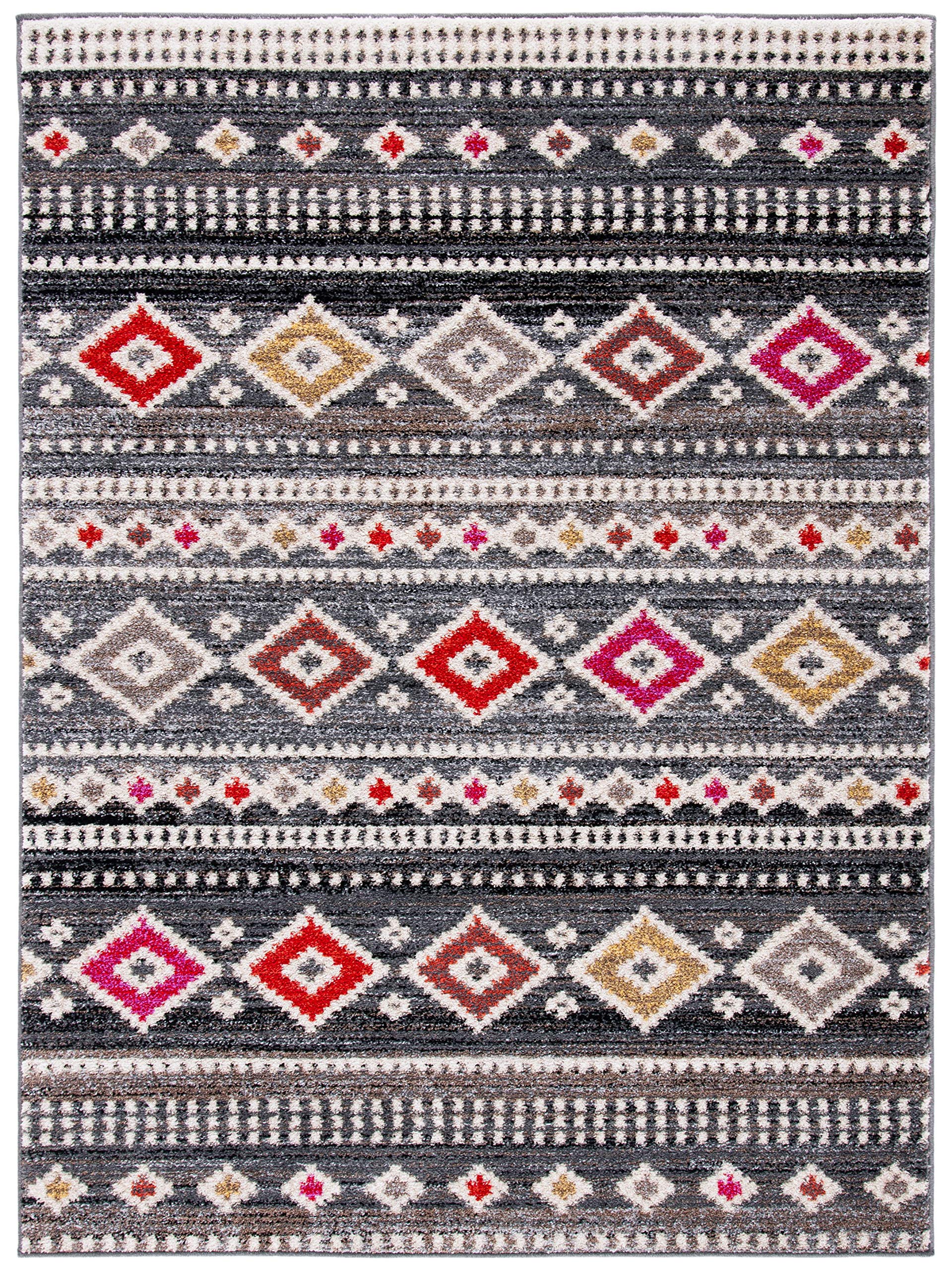 Safavieh Global Indoor Woven Rectangle Area Rug, Adirondack Collection, ADR276, in Grey / Ivory - Image 2