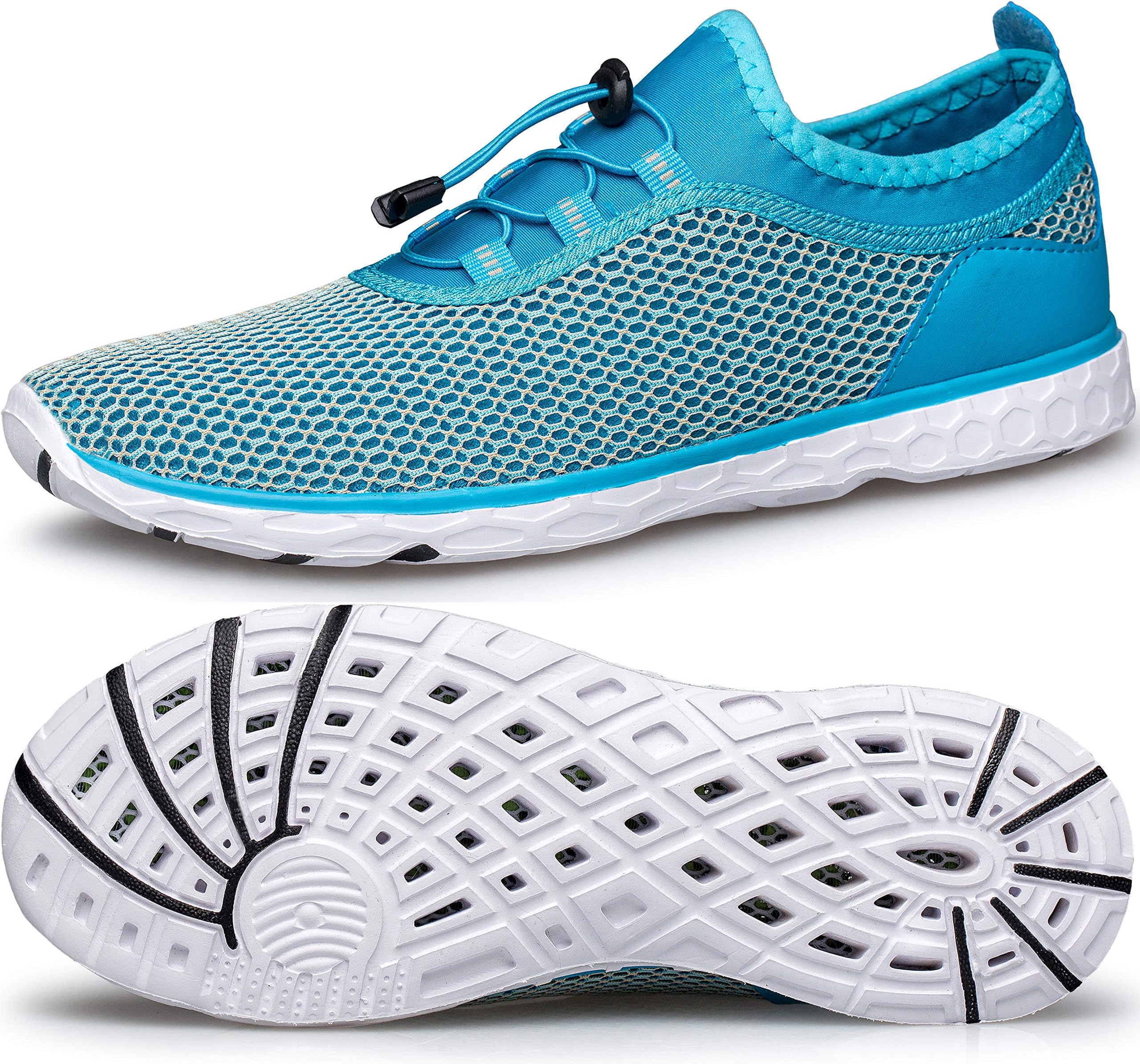 Womens Water Shoes Quick Dry Aqua Sneakers Sports for Kayak Boat Pool Beach Swim Diving Fashion Blue Outdoor US Size 7.5