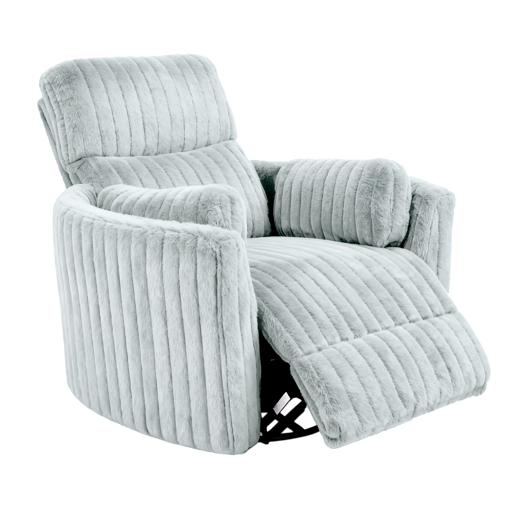 Sillón reclinable plegable chenille verde miniatura 7