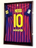 Basketball Jersey Frame Display Case Cabinet w/ 98% UV Protection -Cherry Finished