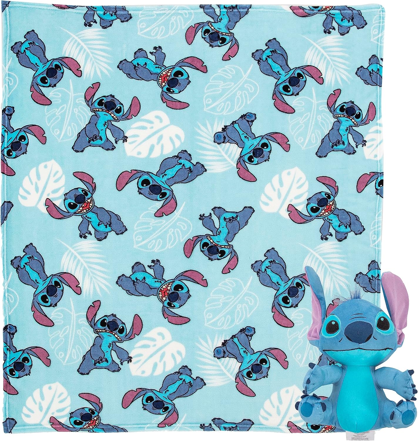 Northwest Lilo & Stitch Classic Palms Character Hugger Pillow & Silk Touch Throw Blanket Set, 40" x 50"