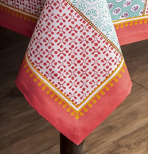Miniatura 7 de Maison d' Hermine - Mantel cuadrado decorativo de algodón para comedor, hogar, granja, fiestas, exteriores y boda, bohemio, ideal para primavera y
