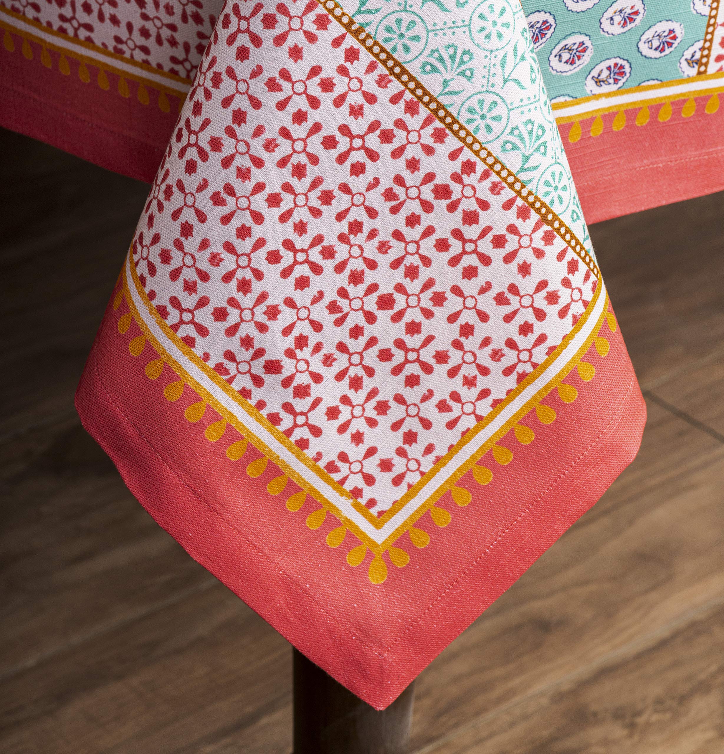 Maison d' Hermine Provence 100% algodón Mantel de Pascua para comedor de cocina | Mesa | Decoración | Fiestas | Bodas | Primavera/Verano (Cuadrado, 137 cm x 137 cm) | Reutilizable, para uso diario, para comer, fiestas, festivas y primavera y verano - Prov