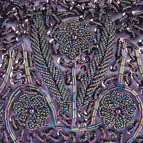 Miniatura 3 de Bolsos de noche para mujer, estilo vintage, con cuentas, diseño de lentejuelas, bolso de mano para boda