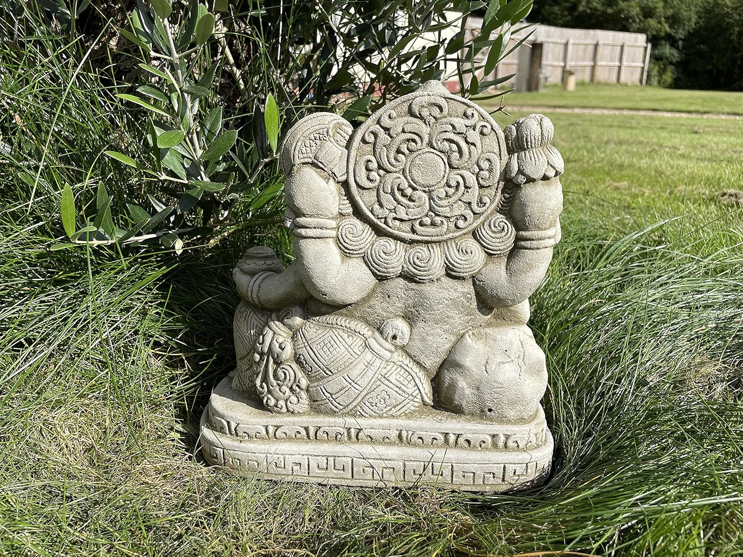 Reconstituted Stone Reclining Ganesh Statue | Vintage Oriental Garden Ornament