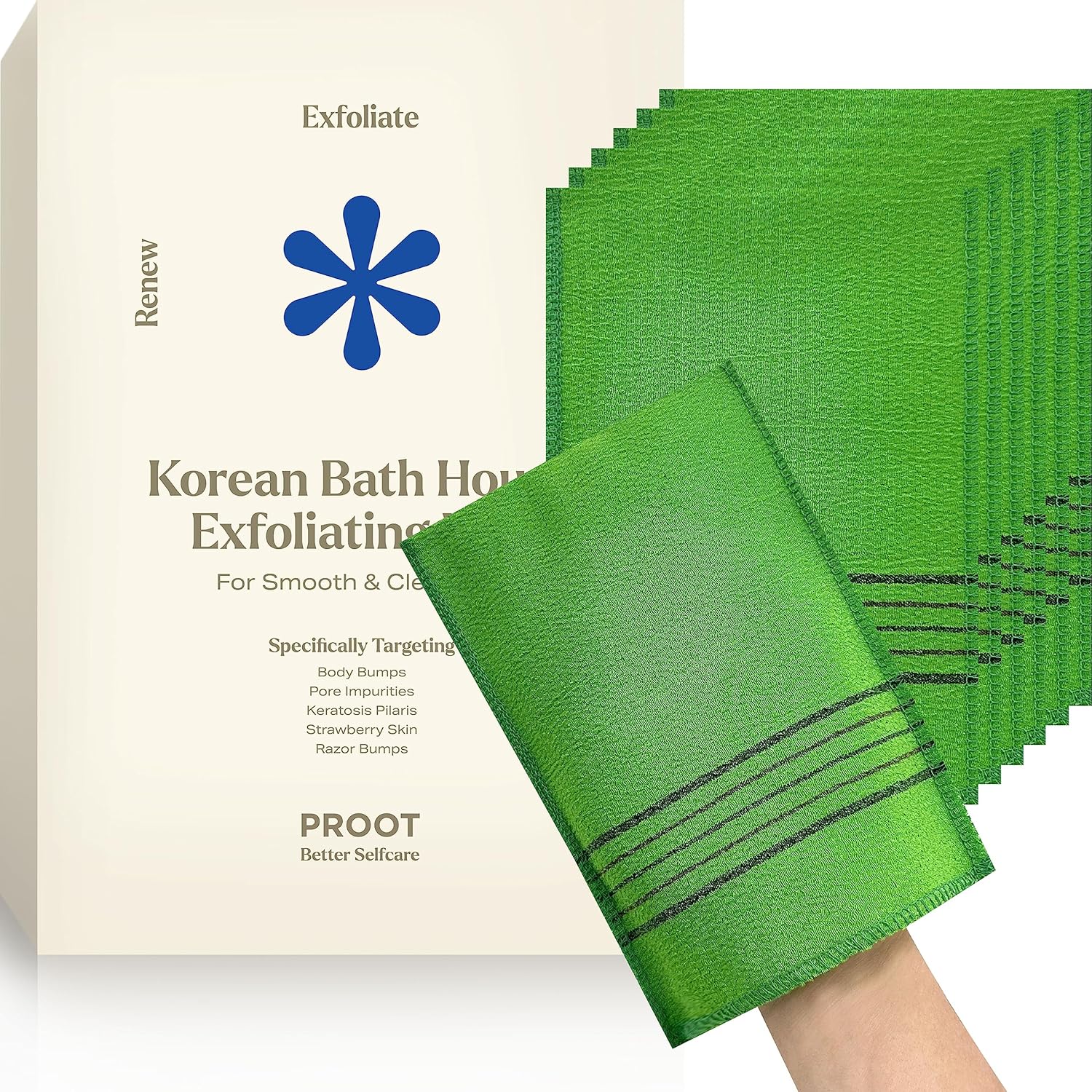 Korean Exfoliator Mitt 5pcs Large Size Korean Exfoliating