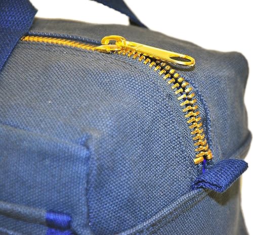 Miniatura 6 de Bolsa de lona encerada multiusos estilo militar, resistente al agua, correa ajustable, totalmente forrada, cierre de doble cremallera, resistente,