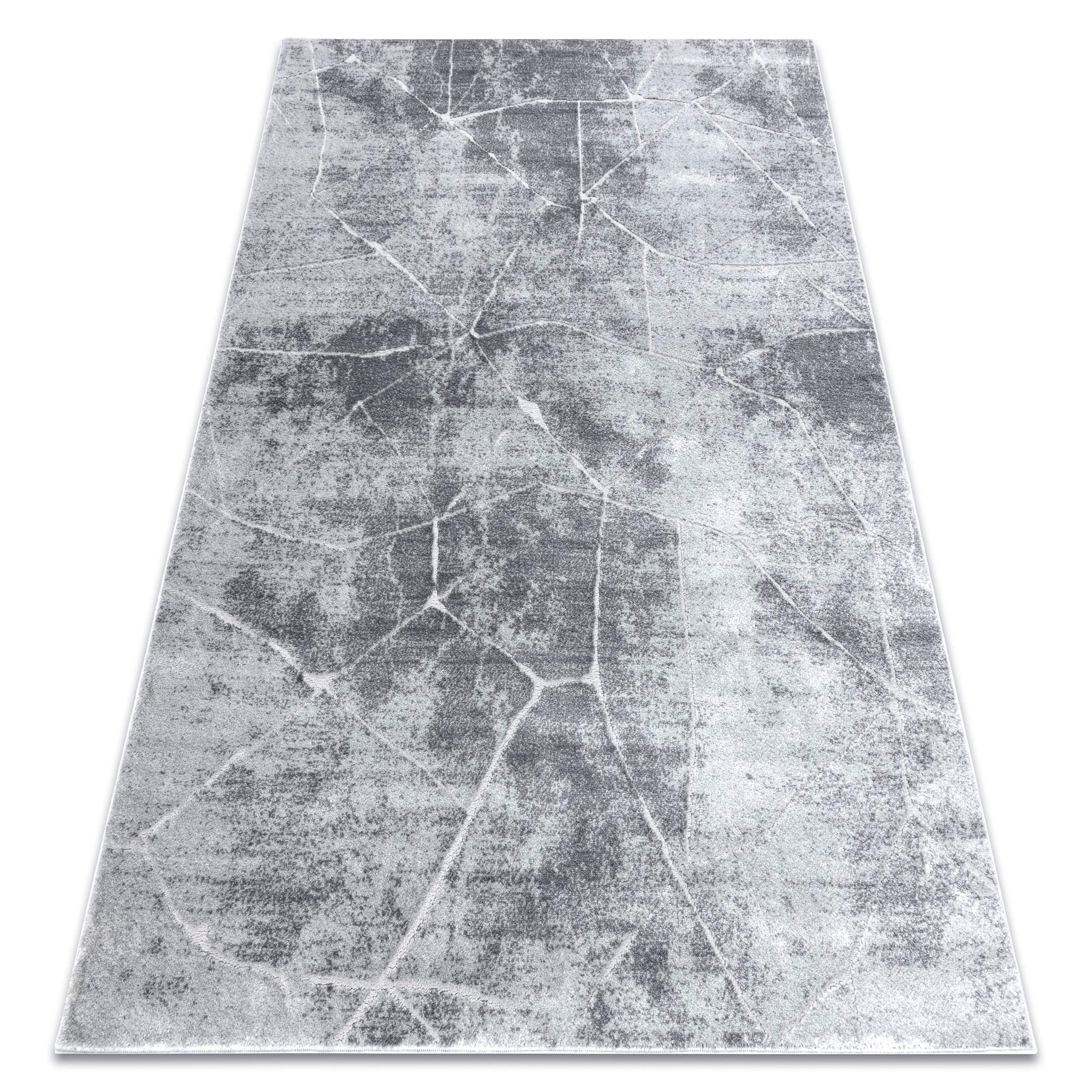 Tapis de salle de séjour facile à nettoyer, tapis contemporain poils courts gris 180x270