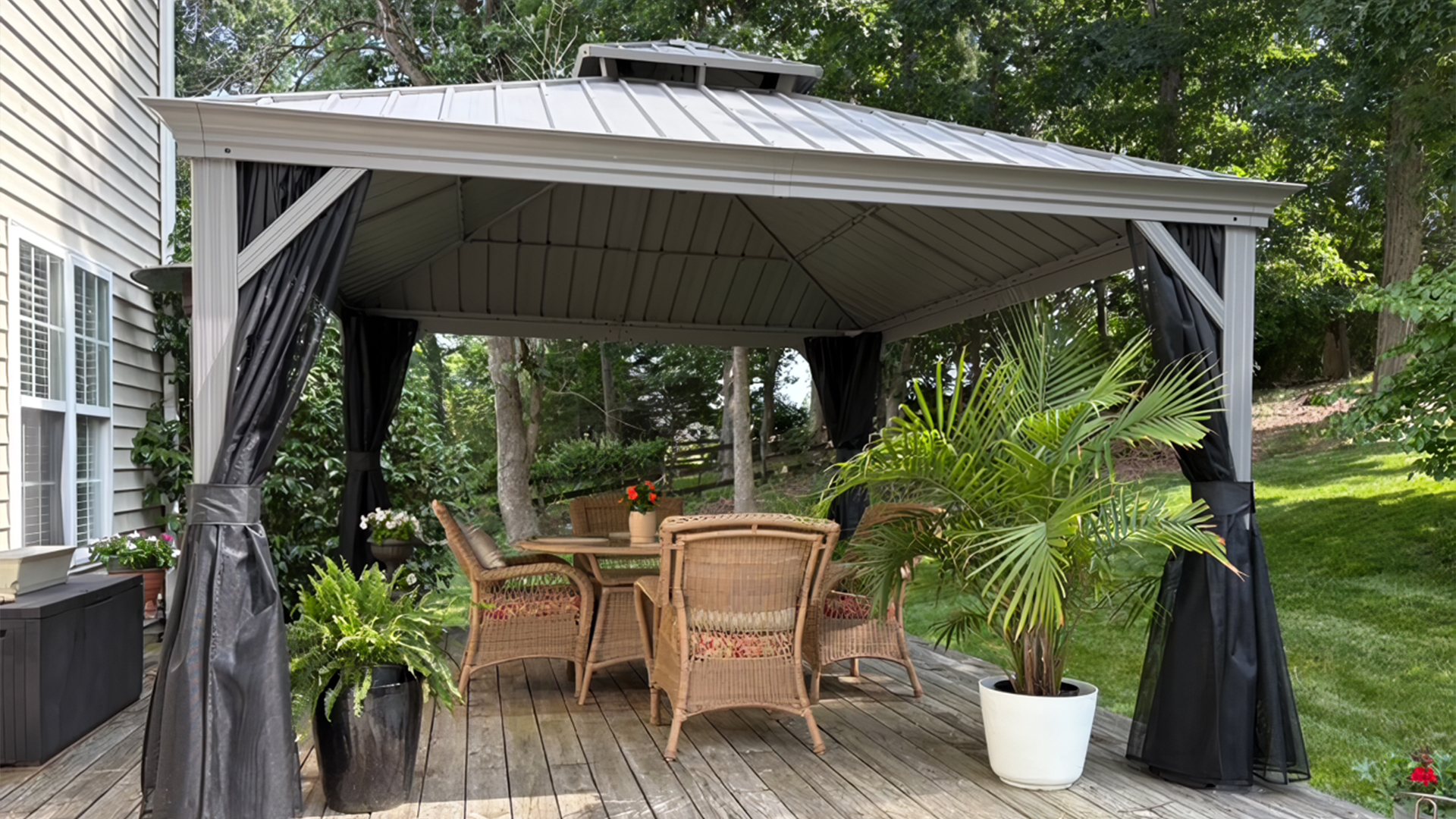 Amazon.com : PURPLE LEAF 12' X 14' Permanent Hardtop Gazebo