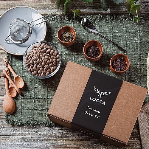 Miniatura 6 de Locca Kit de té Boba más de 24 tés de burbujas | Té Oolong de melocotón premium, té jazmín, té negro | Té de hojas sueltas | Bebida Boba vegana y