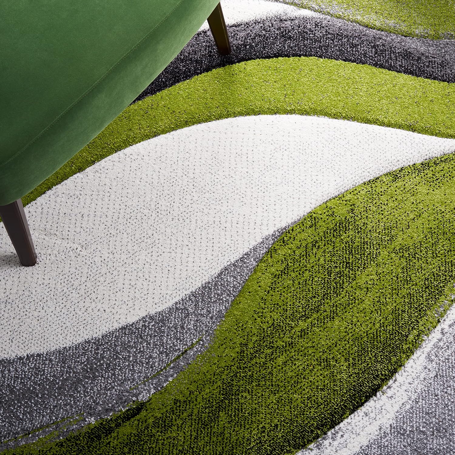 SAFAVIEH Area Rug 8x10 - Hollywood Collection - Large - Grey & Green, Mid-Century Modern Abstract Design, Non-Shedding & Easy Cleaning, Ideal for Living Room, Bedroom, Office, Dining Space (HLW766Y)
