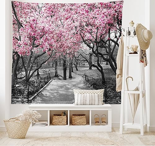 Miniatura 73 de Lunarable Tapiz de La Habana, caballeros que tocan saxofón con sombreros de Panamá y auto rojo nostálgico, colgante de pared para dormitorio, sala