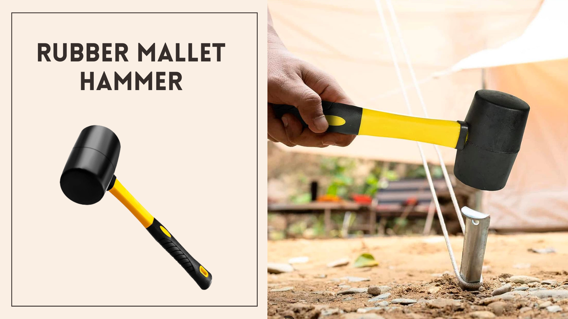 24 Oz Rubber Mallet Hammer for Woodworking, Flooring, Tiling