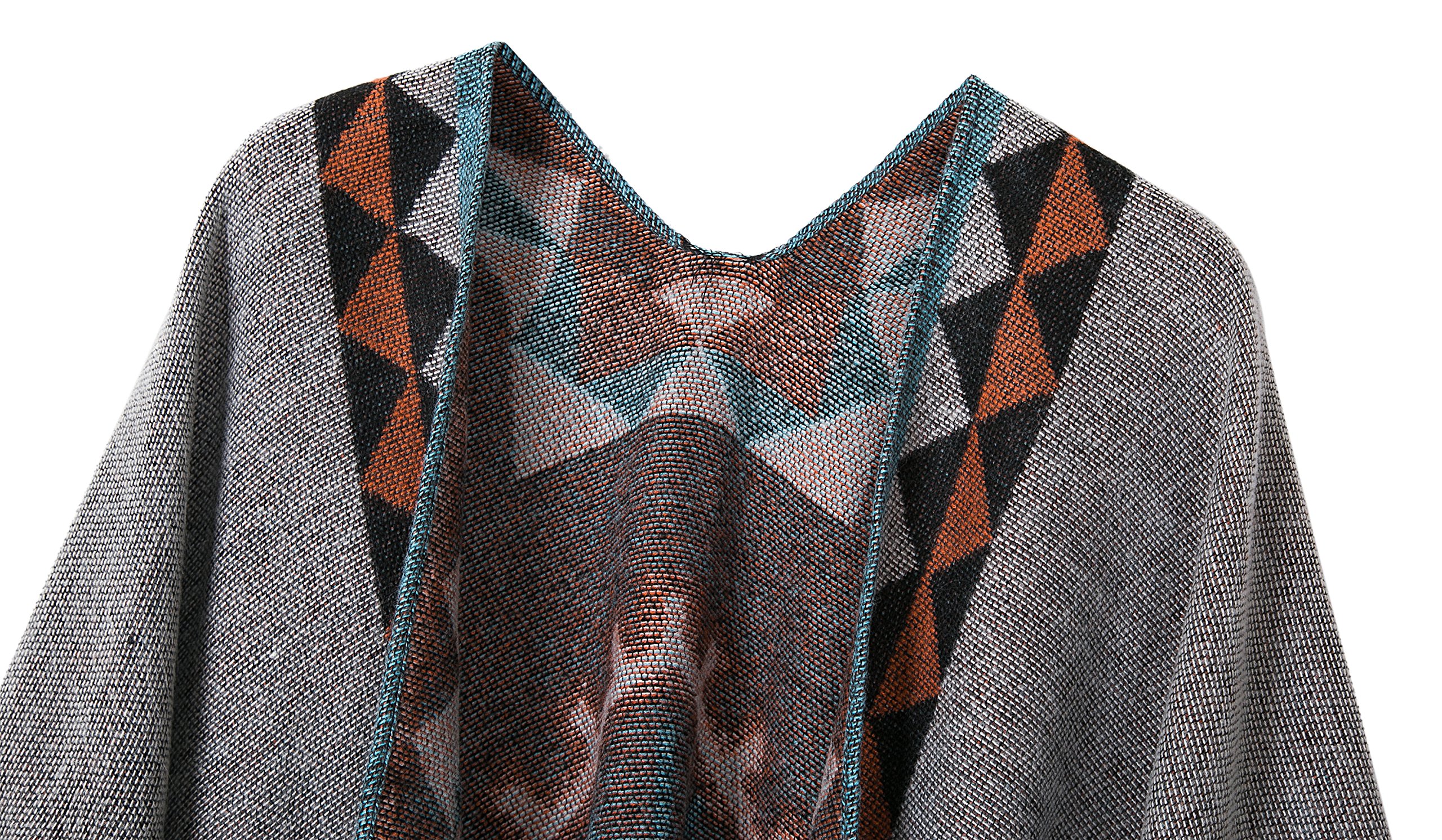 Urban GoCo Damen Poncho Stola Bohe Quaste Schal
