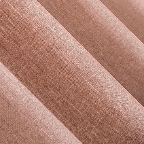 Miniatura 3 de No. 918 Trevor - Juego de 2 paneles de cortinas semitransparentes con textura de lino jaspeado, 40 x 84 pulgadas, rosa agua de rosa