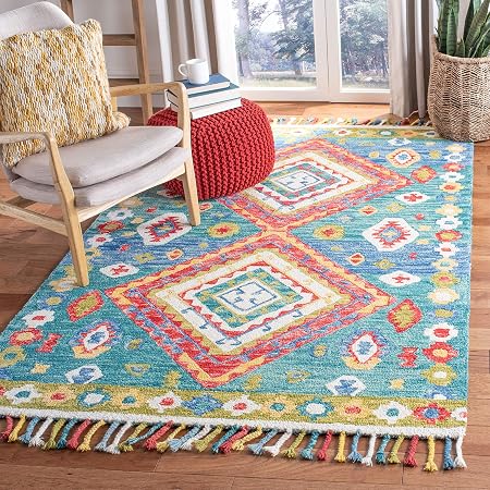 SAFAVIEH Aspen Collection Accent Rug - 3' x 5', Pink & Orange, Handmade Boho Wool, Ideal for High Traffic Areas in Entryway, Living Room, Bedroom (APN260U