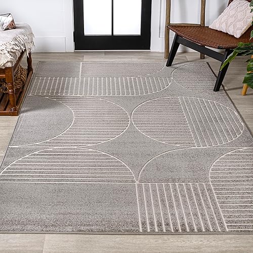 Miniatura 3 de JONATHAN Y SCN104C-4 Nordby Geometric Arch Scandi - Alfombra de área interior a rayas, contemporánea, costera, bohemia, de transición para