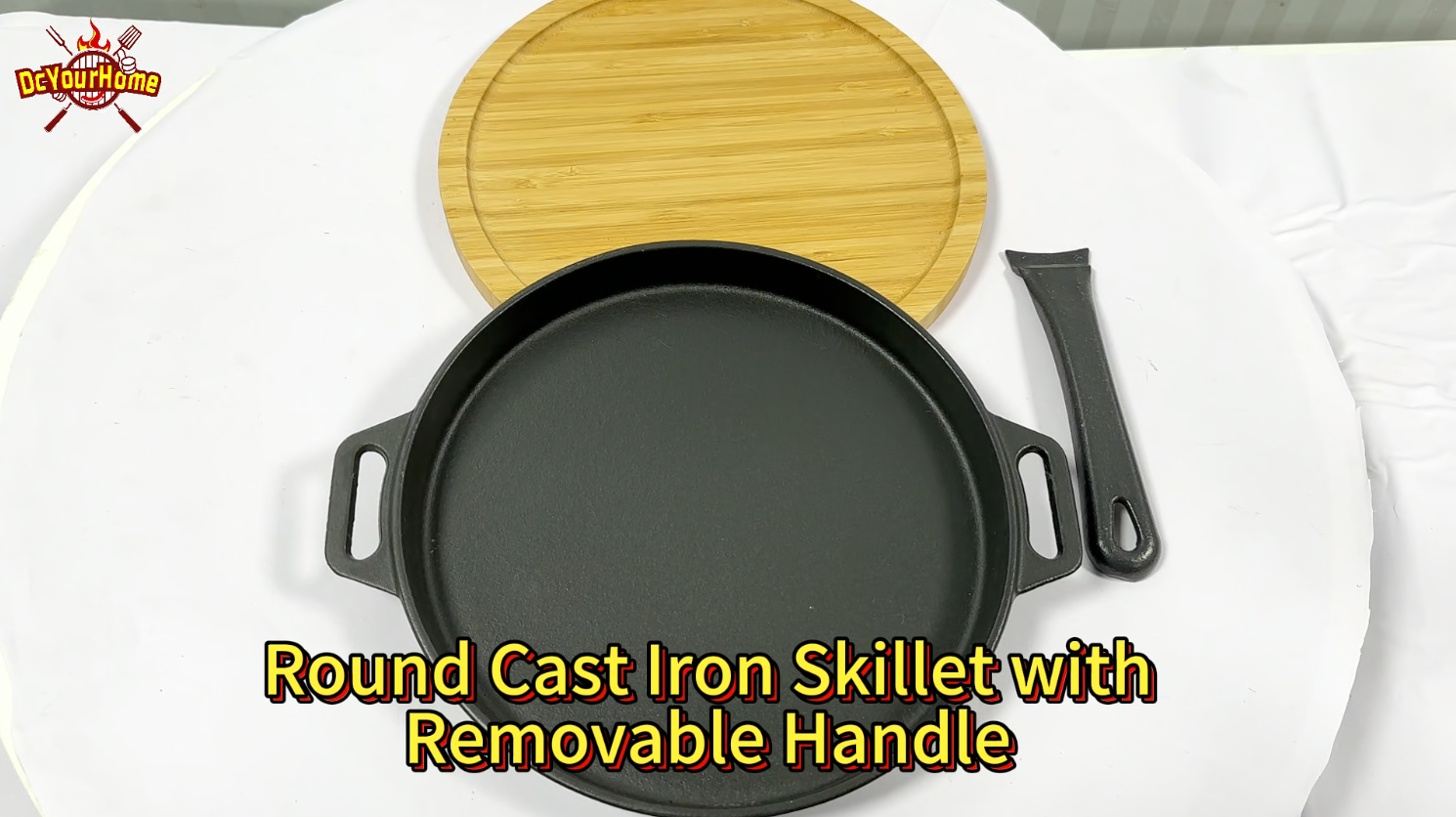 Amazon.com: 10 inch Round Cast Iron Skillet with Removable Handle