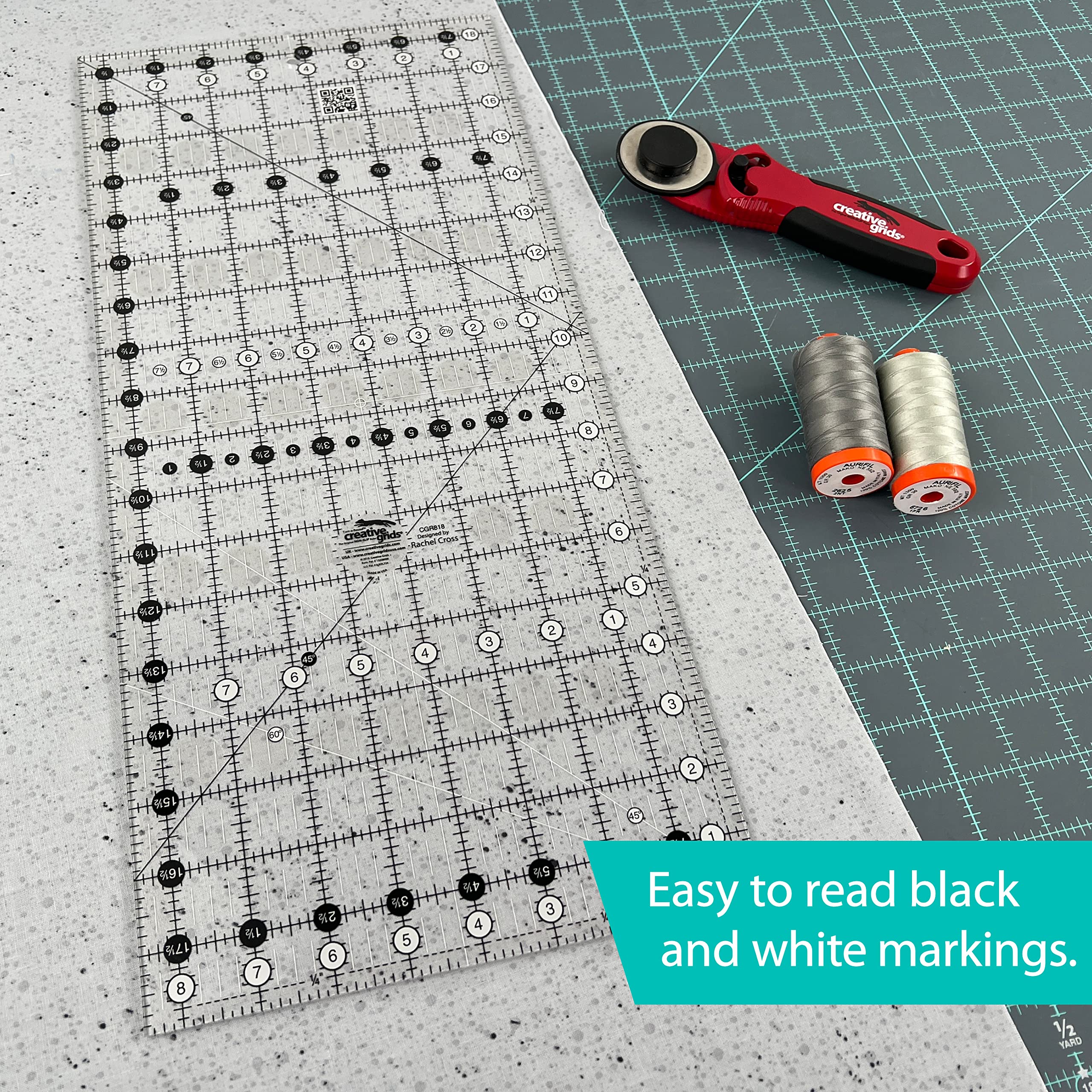 Quilting Sewing Ruler Creative Grids 8.5x18.5-Inch Quilt Ruler – Non ...