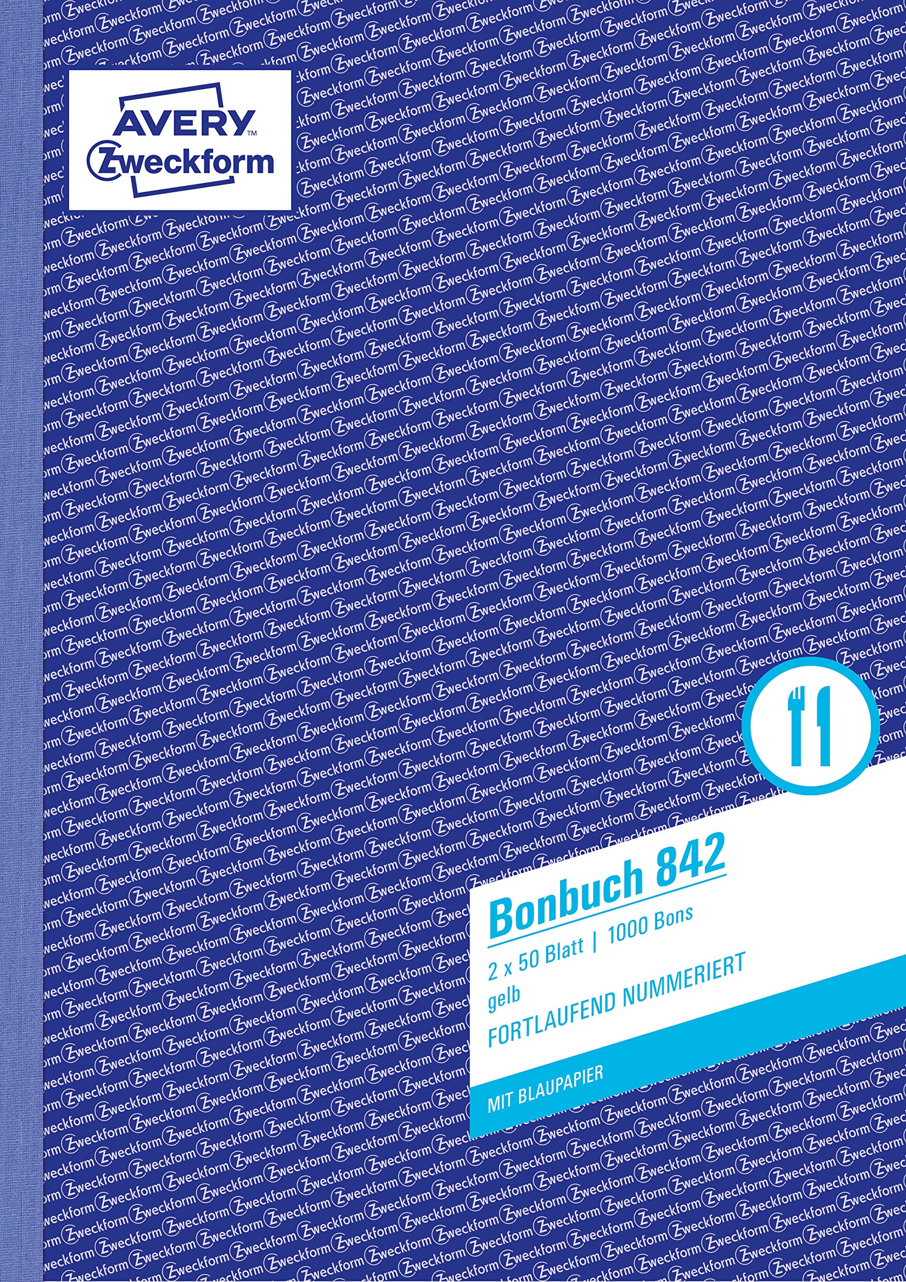 Avery Zweckform 844 Voucher Book 1,000 Vouchers A4 Yellow (German Text)