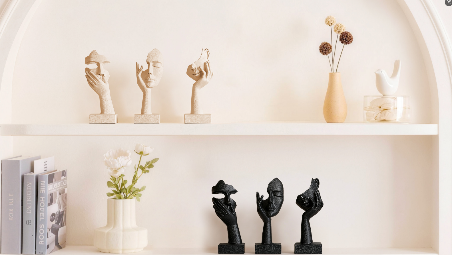 Juego de 3 estatuas pensadoras abstractas de resina miniatura 7