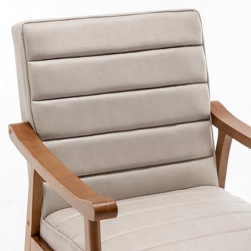 Miniatura 5 de Silla decorativa moderna de mediados de siglo con diseño de sillón de marco abierto, espuma de felpa, cojines de asiento y respaldo de microfibra