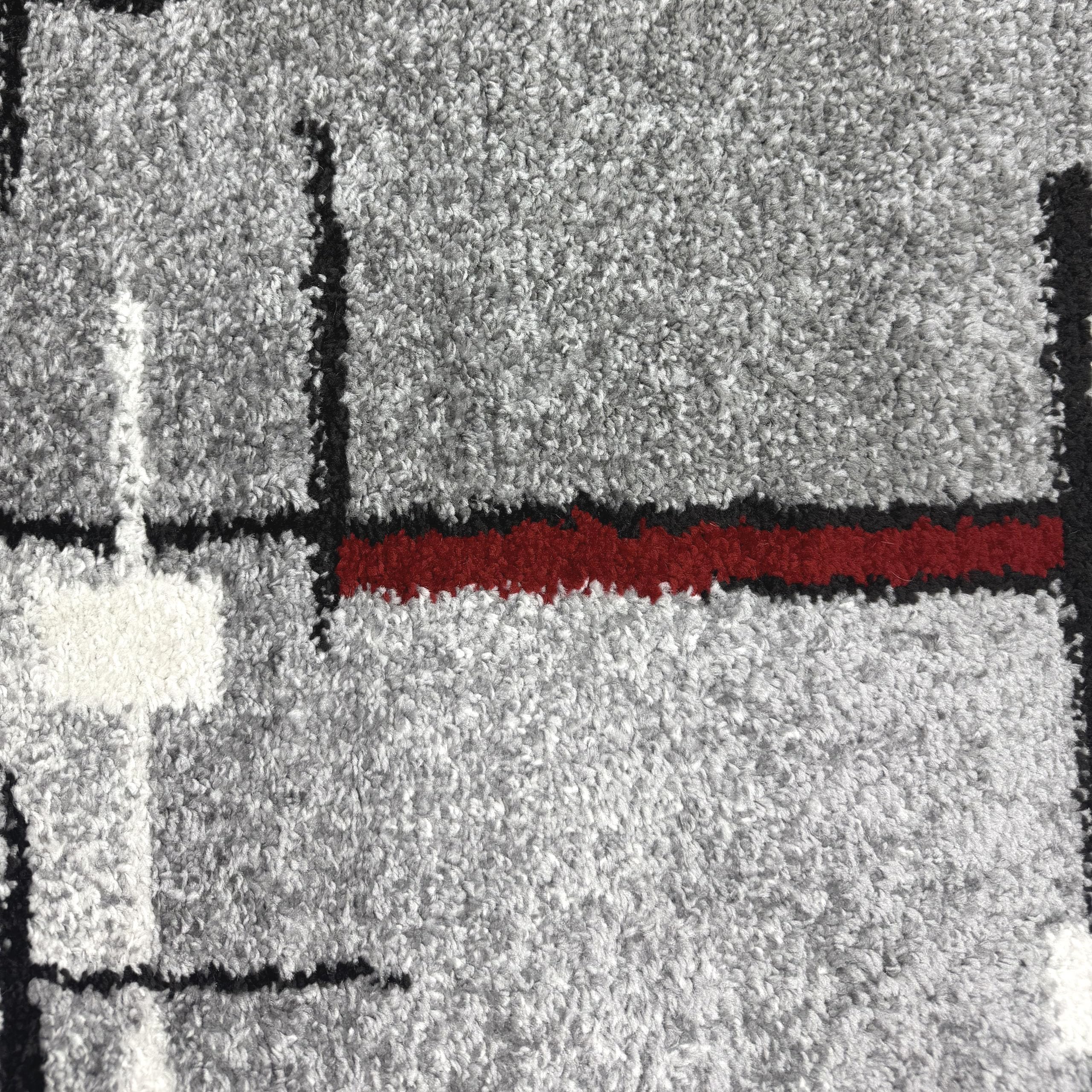 Teppich-Traum Tapis de Chambre d'amis Salon Facile d'entretien Motif à Rayures dans des Tons Rouges et Gris discrets 160 x 220 cm