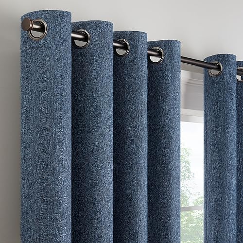 Miniatura 2 de Eclipse Décor Quinn - Cortina opaca 100 % sólida, con textura, absolutamente cero para privacidad, perfecta como cortinas de sala de estar o