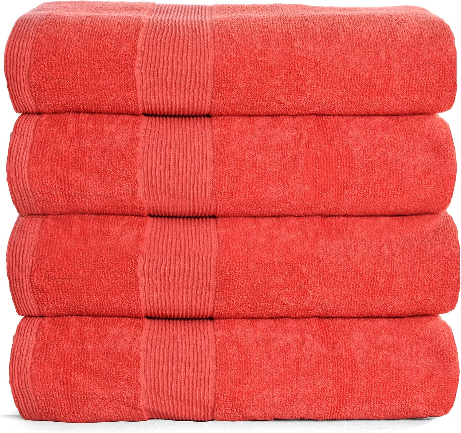 Elvana Home 4 Pack Bath Towel Set 27x54, 100 Ring Spun