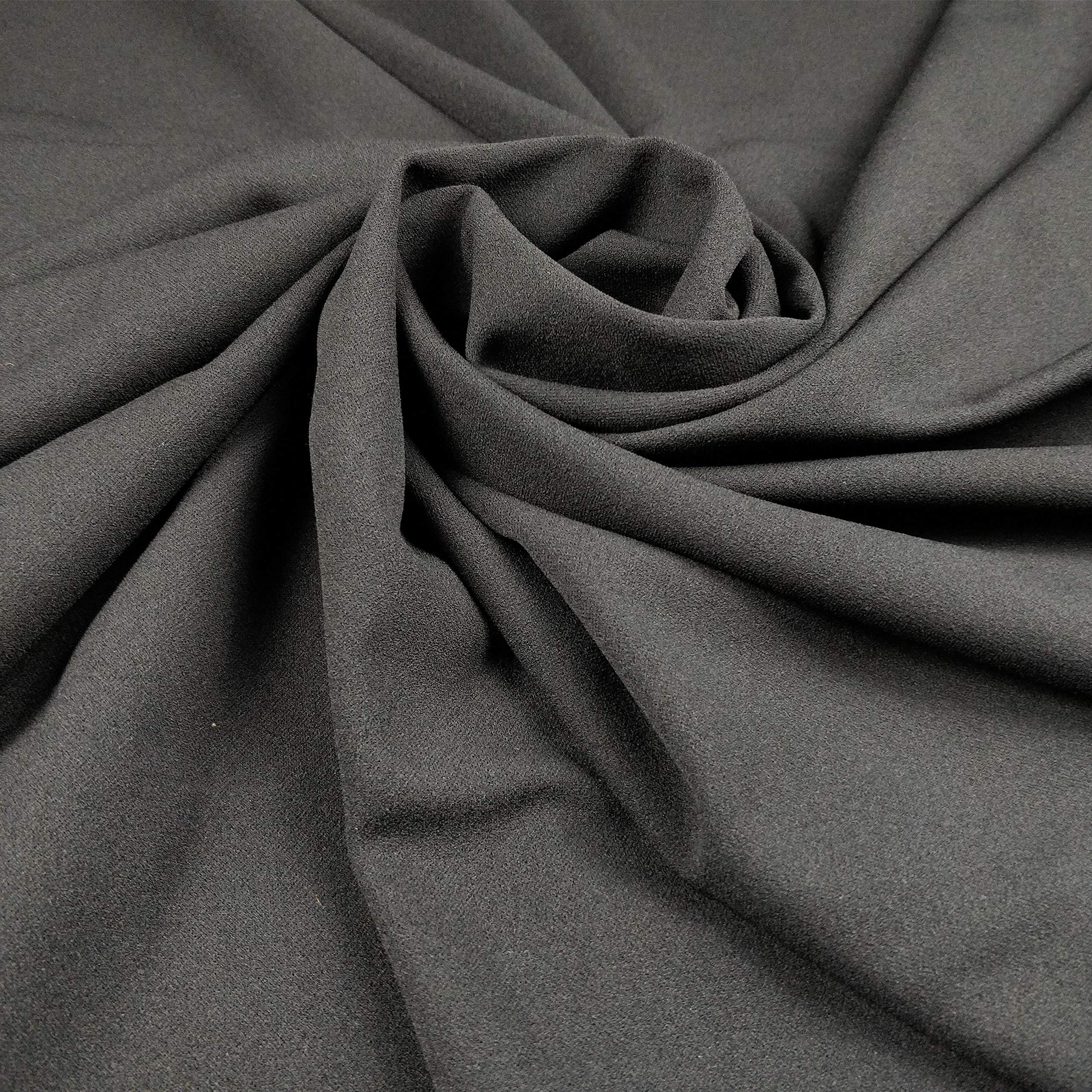 FS134 Scuba Crepe Polyester Elastane Jersey Fabric (Black)